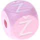 Růžové ražené kostky s písmenky 10 mm – lotyšský : Ž