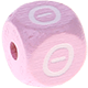 Růžové ražené kostky s písmenky 10 mm – řečtina : Θ