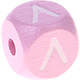 Růžové ražené kostky s písmenky 10 mm – řečtina : Λ