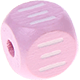 Růžové ražené kostky s písmenky 10 mm – řečtina : Ξ