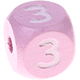 Dadi rosa con lettere ad incavo 10 mm – Russo : З