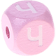 Cubos con letras en relieve de 10 mm en color rosa en ruso : Ч