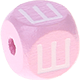 Cubos con letras en relieve de 10 mm en color rosa en ruso : Ш