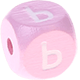 Cubos em rosa com letras em relevo, de 10 mm – Russo : ь