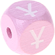 pastel pink embossed letter cubes, 10 mm – Kazakh : Ұ