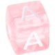 Dados rosa de plástico com letras à sua escolha : A