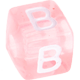 Dados rosa de plástico com letras à sua escolha : B