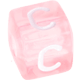 Dados rosa de plástico com letras à sua escolha : C