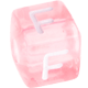 Dados rosa de plástico com letras à sua escolha : F