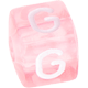 rose cubes de lettres en plastique – au choix : G