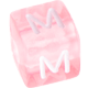 Розовые пластмассовые кубики с буквами по выбору : M