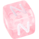Růžové umělohmotné kostky s písmenky dle volby : N