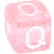 Rosa Kunststoff-Buchstabenwürfel nach Wahl : Q