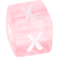 Růžové umělohmotné kostky s písmenky dle volby : X