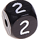 Black embossed letter cubes, 10 mm : 2