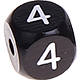 Black embossed letter cubes, 10 mm : 4
