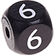Black embossed letter cubes, 10 mm : 6