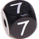 Black embossed letter cubes, 10 mm : 7