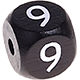 Black embossed letter cubes, 10 mm : 9