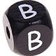 Black embossed letter cubes, 10 mm : B