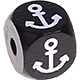 Black embossed letter cubes, 10 mm – Pictures : anchor