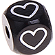 Czarne wytłaczane kostki z literami 10mm – obrazki : Serce