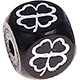Černé ražené kostky s písmenky 10 mm – obrázky : Čtyřlístek