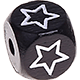 Черные кубики с рельефными буквами 10 мм – изображениями : звезда