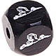 Cubos con letras en relieve de 10 mm en color negro con imágenes : cigüeña