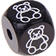 Cubos con letras en relieve de 10 mm en color negro con imágenes : oso