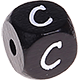Black embossed letter cubes, 10 mm : C