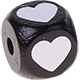 Czarne wytłaczane kostki z literami 10mm – obrazki : Serce