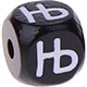 Schwarze, geprägte Buchstabenwürfel, 10 mm – Serbisch : Њ