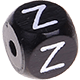 Black embossed letter cubes, 10 mm : Z