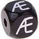 Черные кубики с рельефными буквами 10 мм : Æ