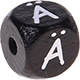 Schwarze, geprägte Buchstabenwürfel, 10 mm : Ä