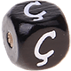 Černé ražené kostky s písmenky 10 mm – turečtina : Ç