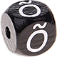 Черные кубики с рельефными буквами 10 мм – португальский язык : Õ