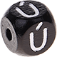 Černé ražené kostky s písmenky 10 mm – portugalština : Ú
