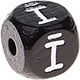 Černé ražené kostky s písmenky 10 mm – lotyšský : Ī
