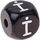 Schwarze, geprägte Buchstabenwürfel, 10 mm – Türkisch : İ