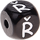 Черные кубики с рельефными буквами 10 мм – чешский язык : Ř