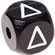 Black embossed letter cubes, 10 mm – Greek : Δ