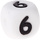Weiße Silikon-Buchstabenwürfel, 12 mm : 6