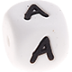 Weiße Silikon-Buchstabenwürfel, 10 mm : A