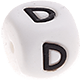 Weiße Silikon-Buchstabenwürfel, 12 mm : D