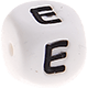 Weiße Silikon-Buchstabenwürfel, 12 mm : E
