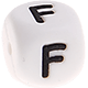 Weiße Silikon-Buchstabenwürfel, 12 mm : F