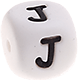 Weiße Silikon-Buchstabenwürfel, 12 mm : J
