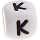 Weiße Silikon-Buchstabenwürfel, 10 mm : K